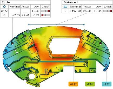 錶殼 CAD 與掃描比對示意